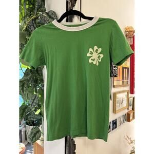 Big Bud Press Good Luck Shamrock Unisex P Petite Small Short Sleeve Shirt EUC
